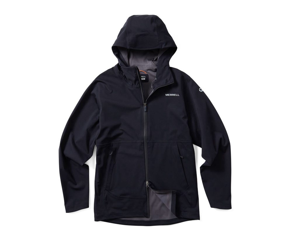 Merrell Jackets Black - Whisper Rain - Mens 49GUAFHQJ